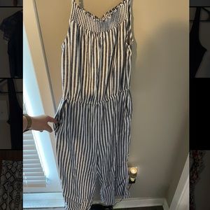 Striped Jumpsuit with Pockets